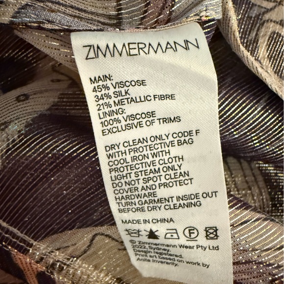 ZIMMERMANN Cosmic handkerchief Printed Chiffon Dress NWT - Picture 10 of 14